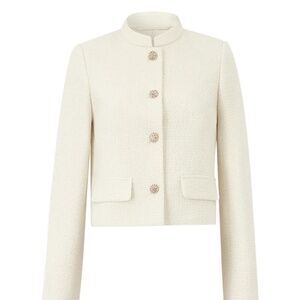 Goelia tweed Wool Stand Collar Single-Breasted short jacket